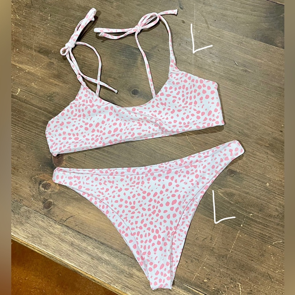 Pink Polka Dot Bikini Set